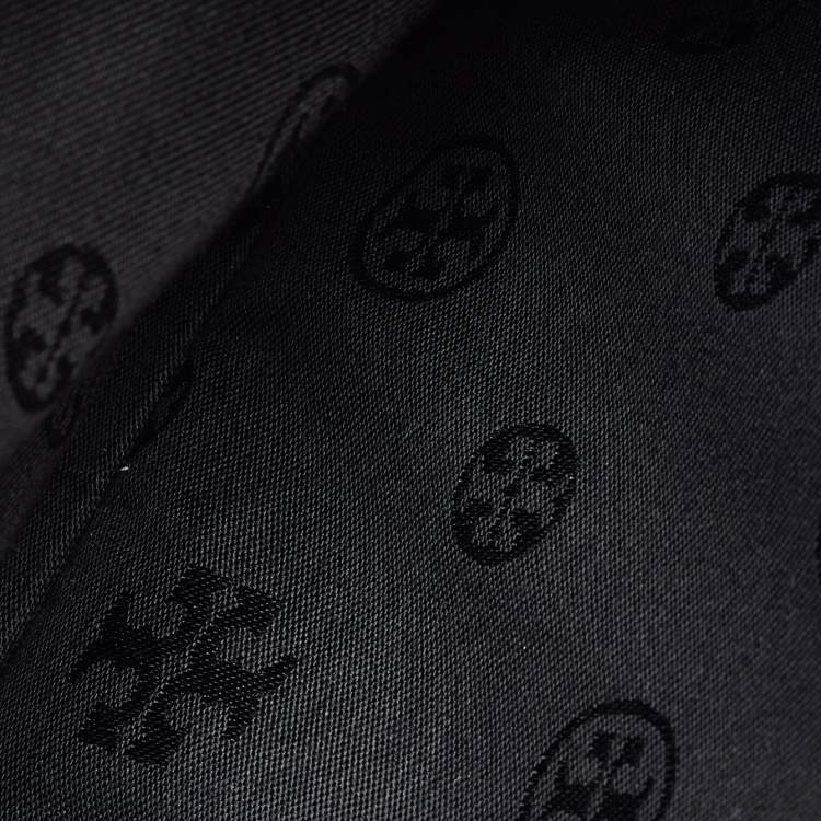 Pre Owned Tory Burch Black Leather Taylor Triple-Compartment Tote