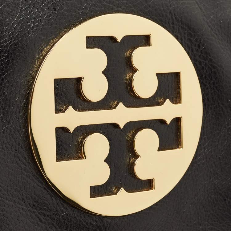 Pre Owned Tory Burch Black Glossy Leather Reva Chain Clutch