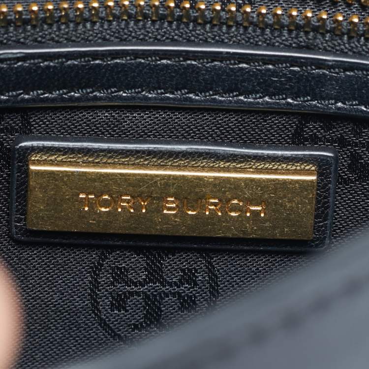 Pre Owned Tory Burch Black Quilted Leather Alexa Shoulder Bag