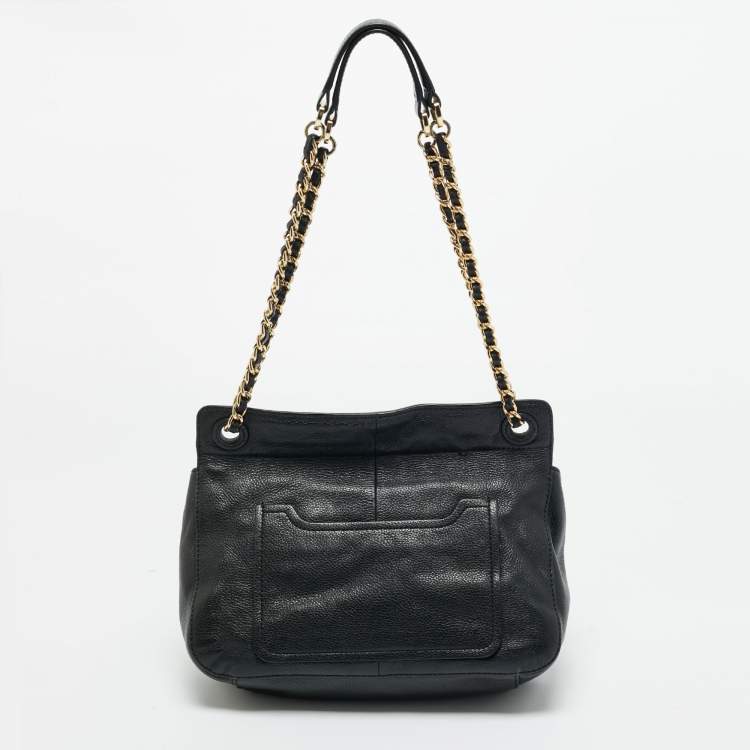 Pre Owned Tory Burch Black Leather Chelsea Shoulder Bag