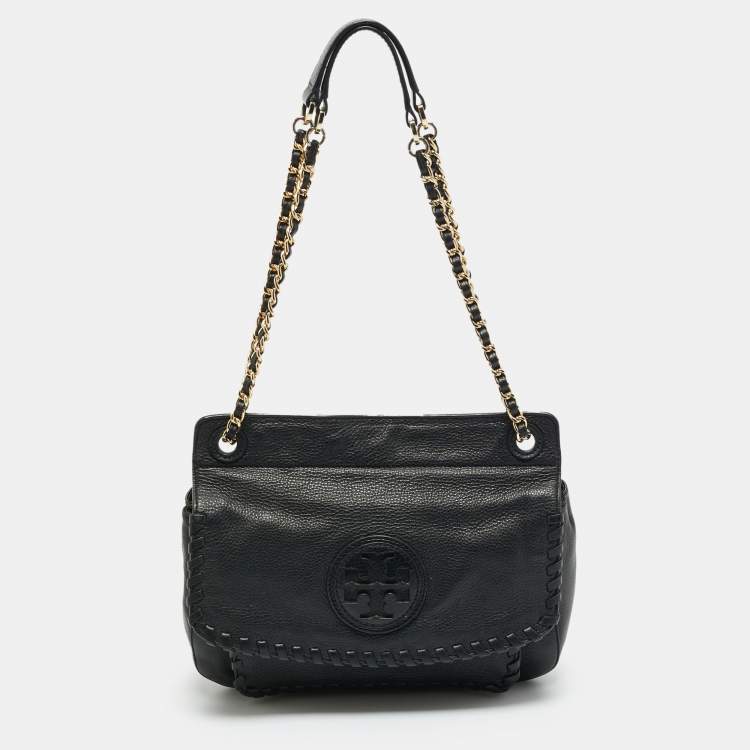 Pre Owned Tory Burch Black Leather Chelsea Shoulder Bag