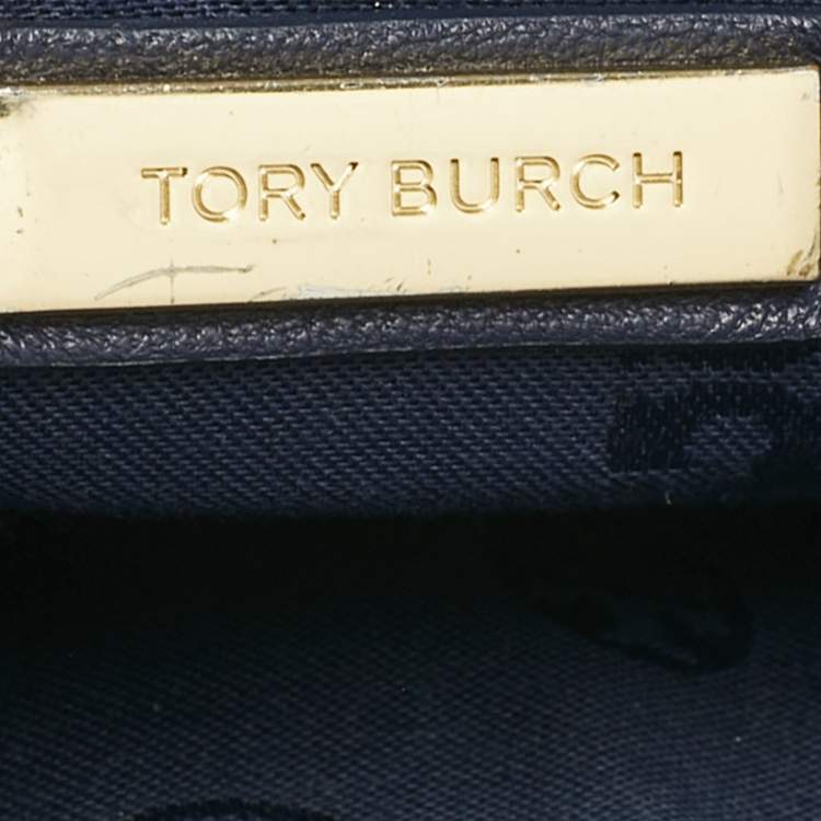 Pre Owned Tory Burch Navy Blue Quilted Leather Fleming Shoulder Bag