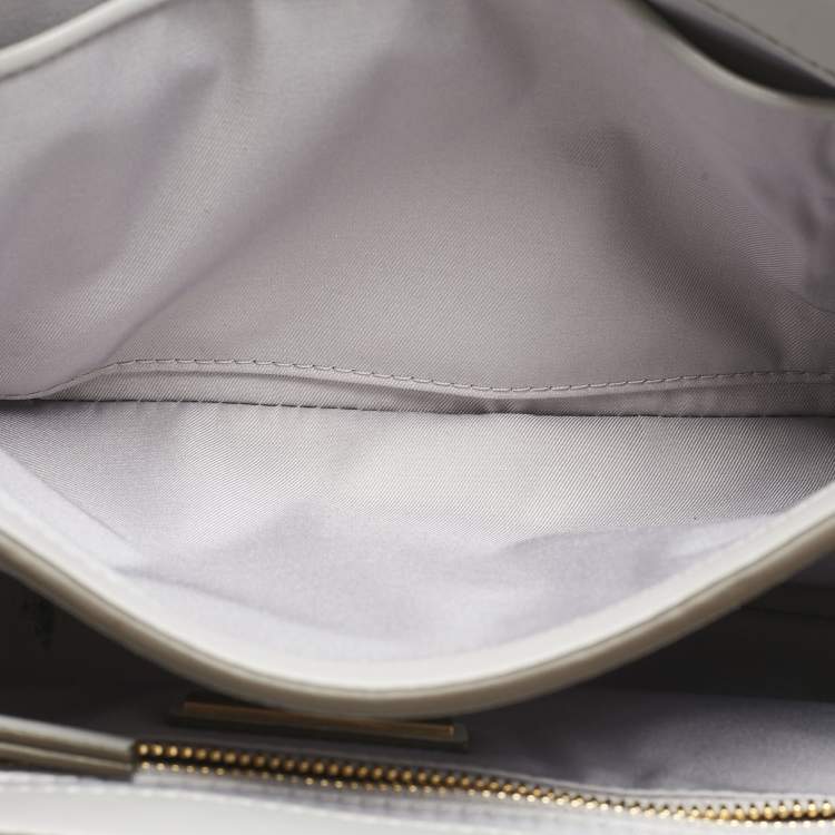 Pre Owned Tory Burch Grey Quilted Leather Fleming Soft Convertible Shoulder Bag