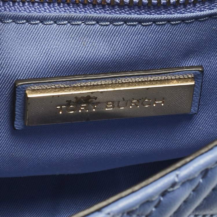 Pre Owned Tory Burch Blue Leather Small Fleming Shoulder Bag