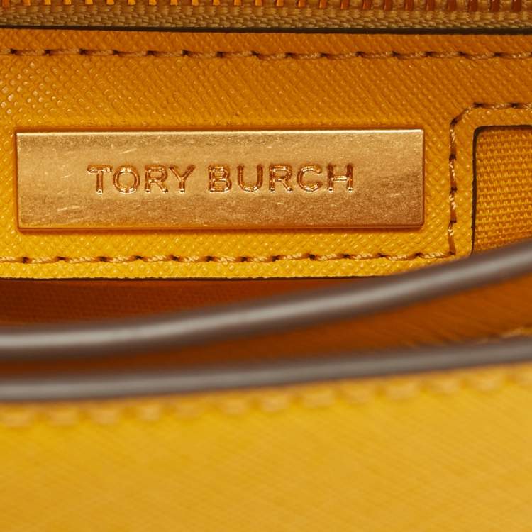 Pre Owned Tory Burch Yellow Leather Robinson Convertible Shoulder Bag