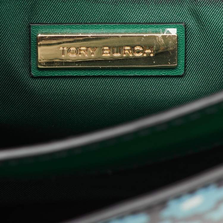 Pre Owned Tory Burch Multicolor Floral Print Leather Juliette Shoulder Bag