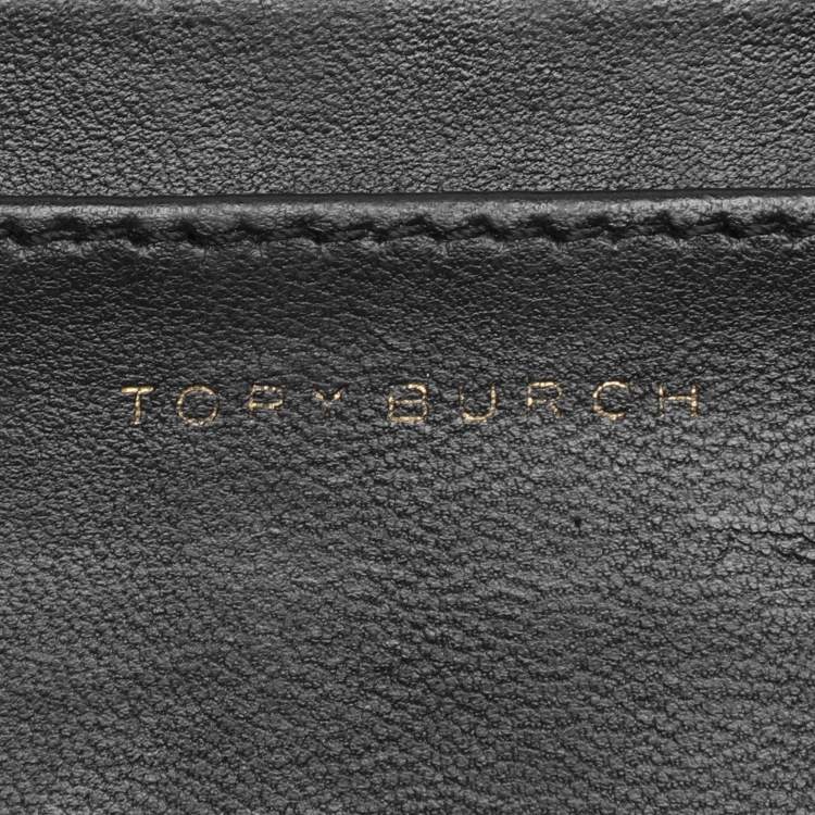 Pre Owned Tory Burch Black Leather Chain Clutch