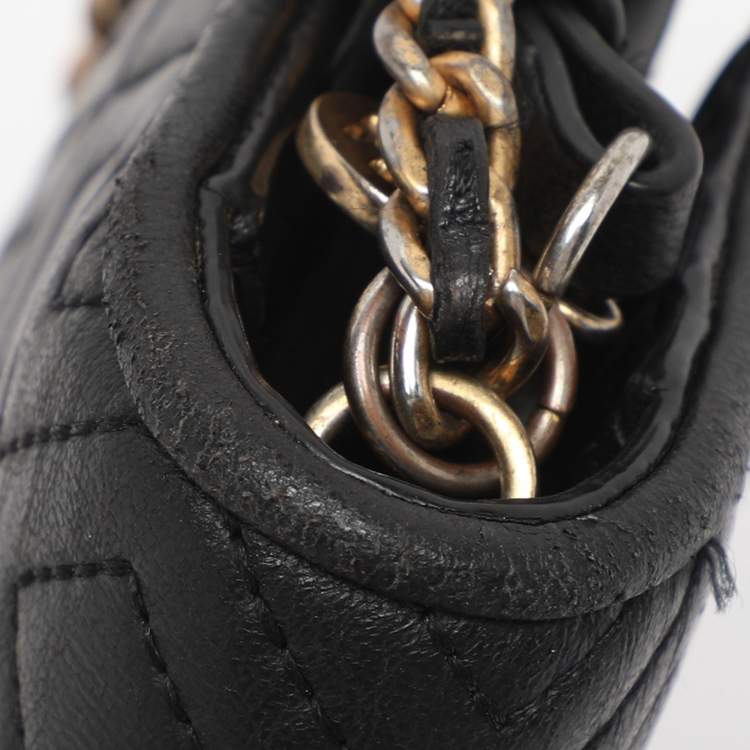 Pre Owned Tory Burch Black Leather Chain Clutch