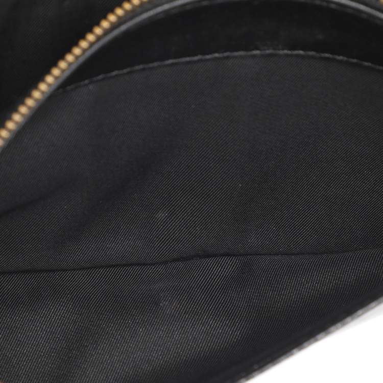 Pre Owned Tory Burch Black Leather Chain Clutch