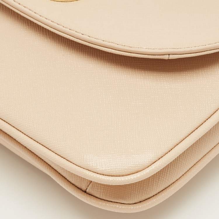 Pre Owned Tory Burch Blush Pink Patent Leather Small Robinson Crossbody Bag