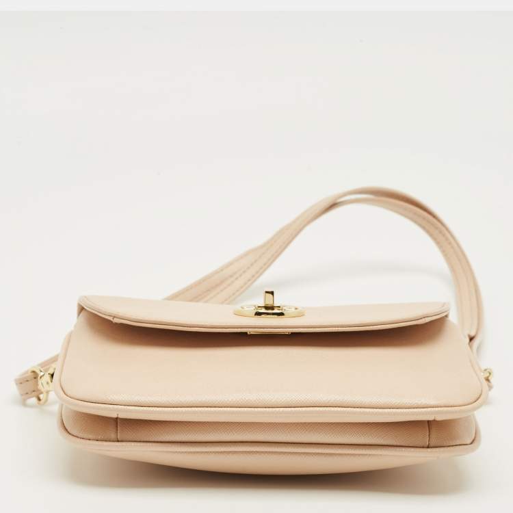 Pre Owned Tory Burch Blush Pink Patent Leather Small Robinson Crossbody Bag