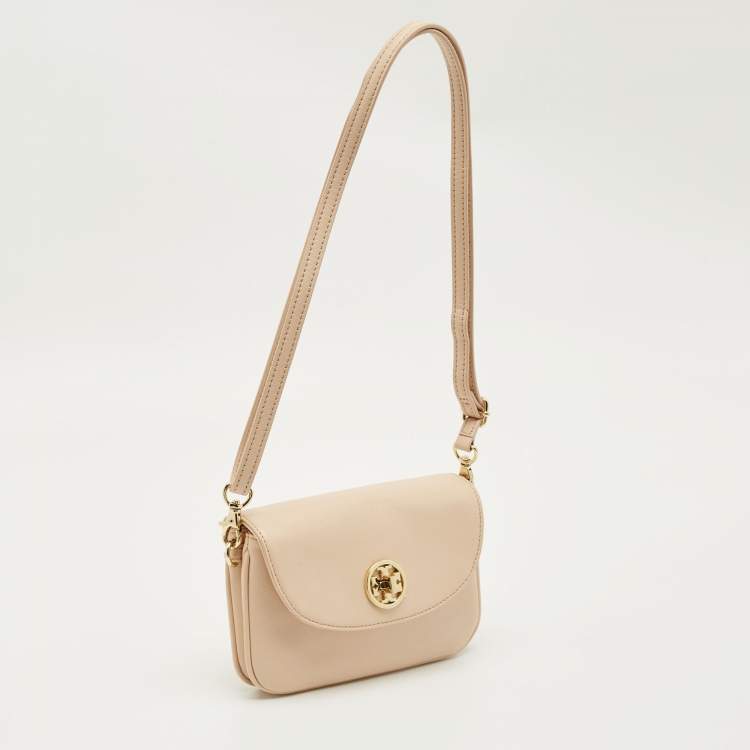 Pre Owned Tory Burch Blush Pink Patent Leather Small Robinson Crossbody Bag