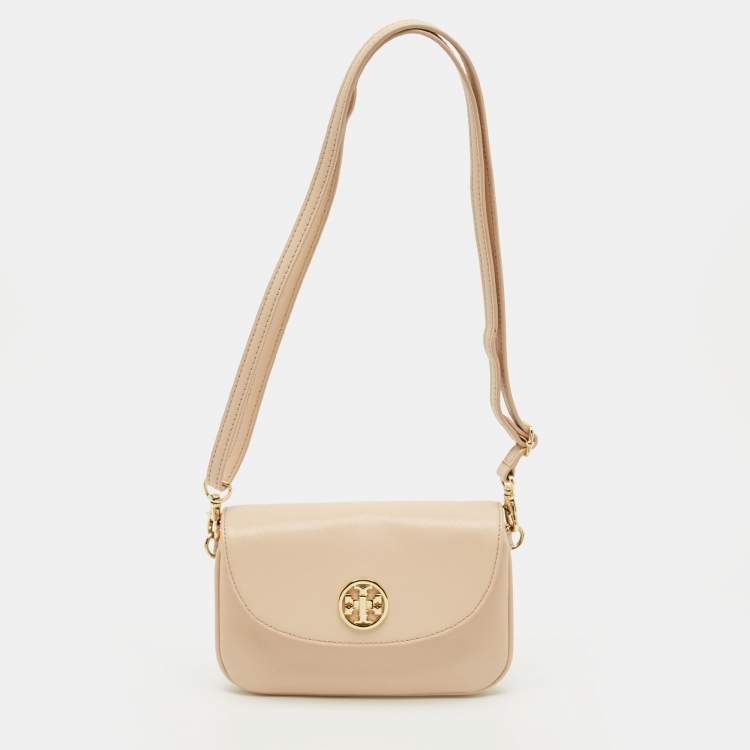 Pre Owned Tory Burch Blush Pink Patent Leather Small Robinson Crossbody Bag