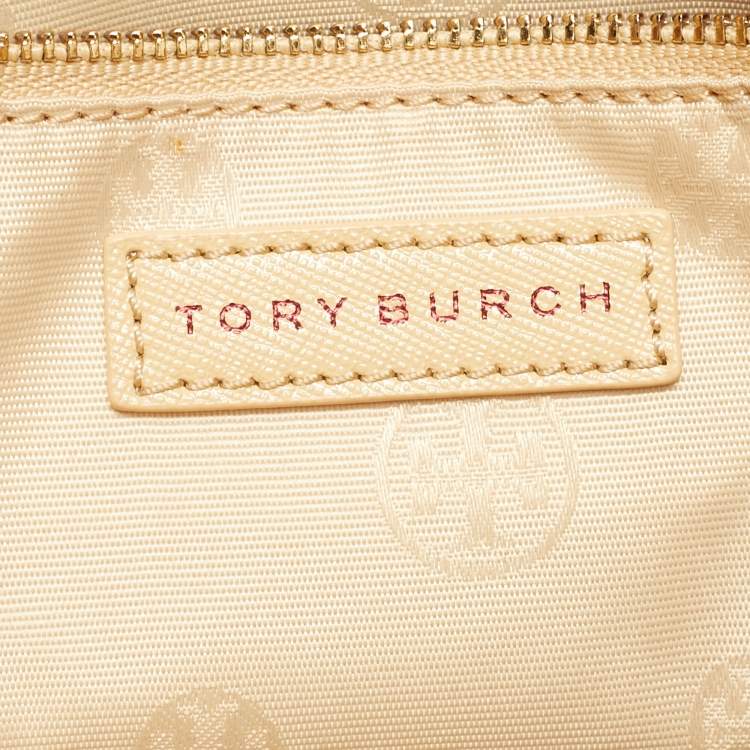 Pre Owned Tory Burch Cream Leather Robinson Dome Bag