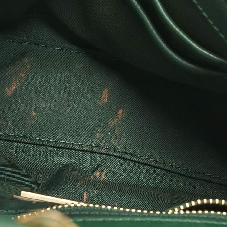 Pre Owned Tory Burch Green Quilted Leather Small Fleming Shoulder Bag