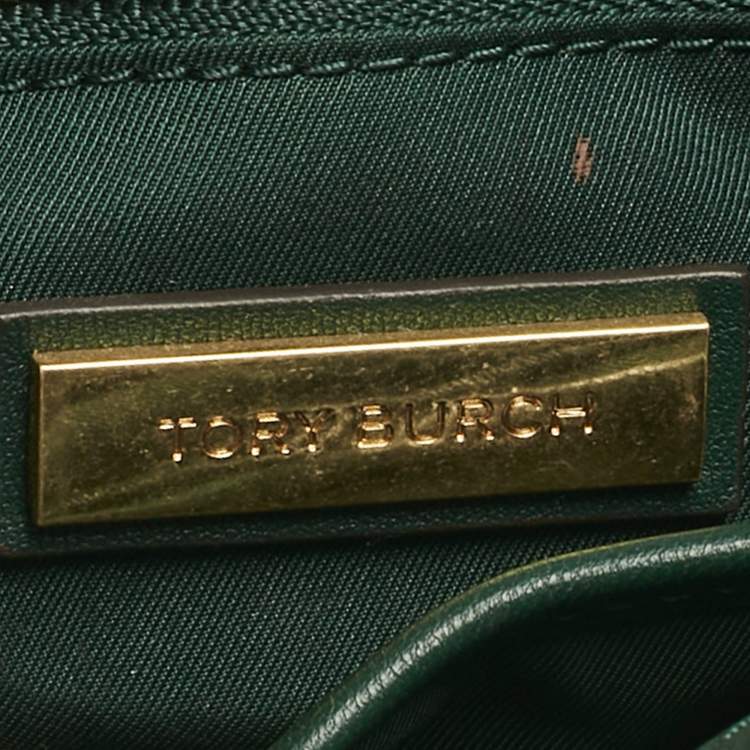 Pre Owned Tory Burch Green Quilted Leather Small Fleming Shoulder Bag
