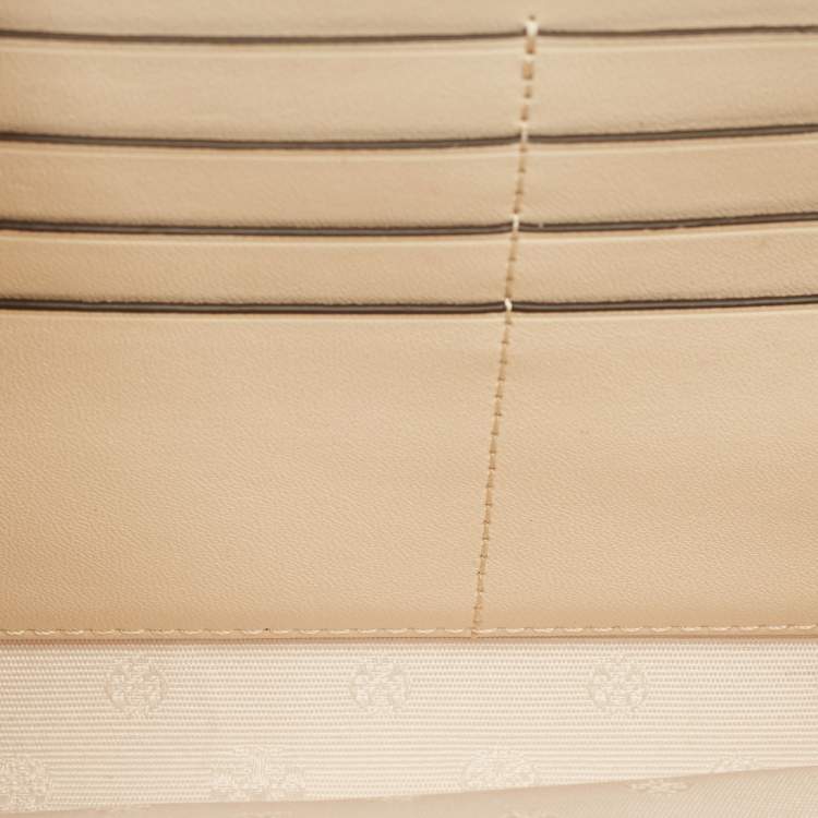 Pre Owned Tory Burch Beige Quilted Leather Willa Wallet On Chain