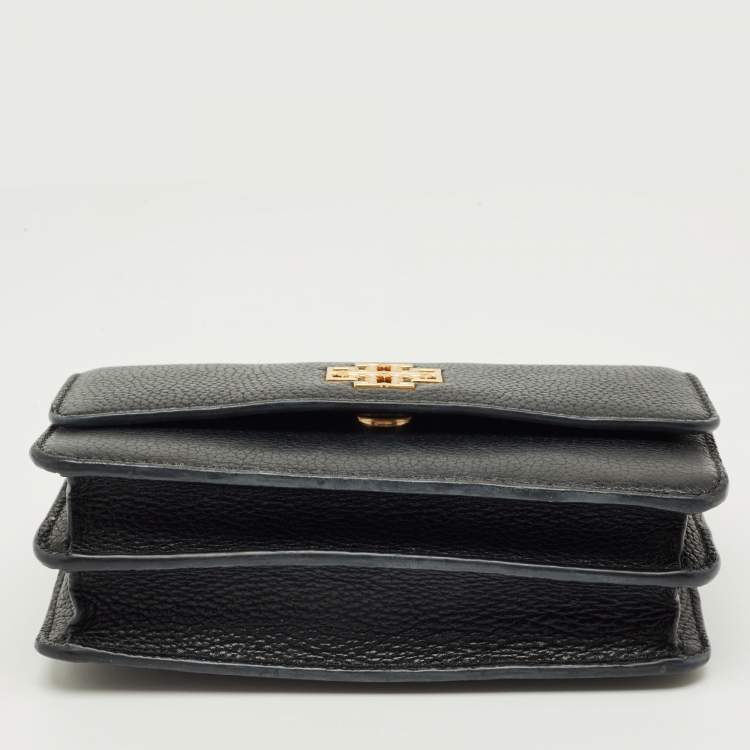 Pre Owned Tory Burch Black Leather Britten Shoulder Bag