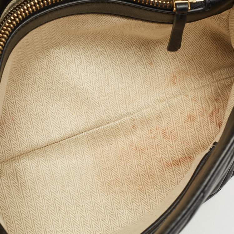 Pre Owned Tory Burch Black Quilted Leather Kira Shoulder Bag