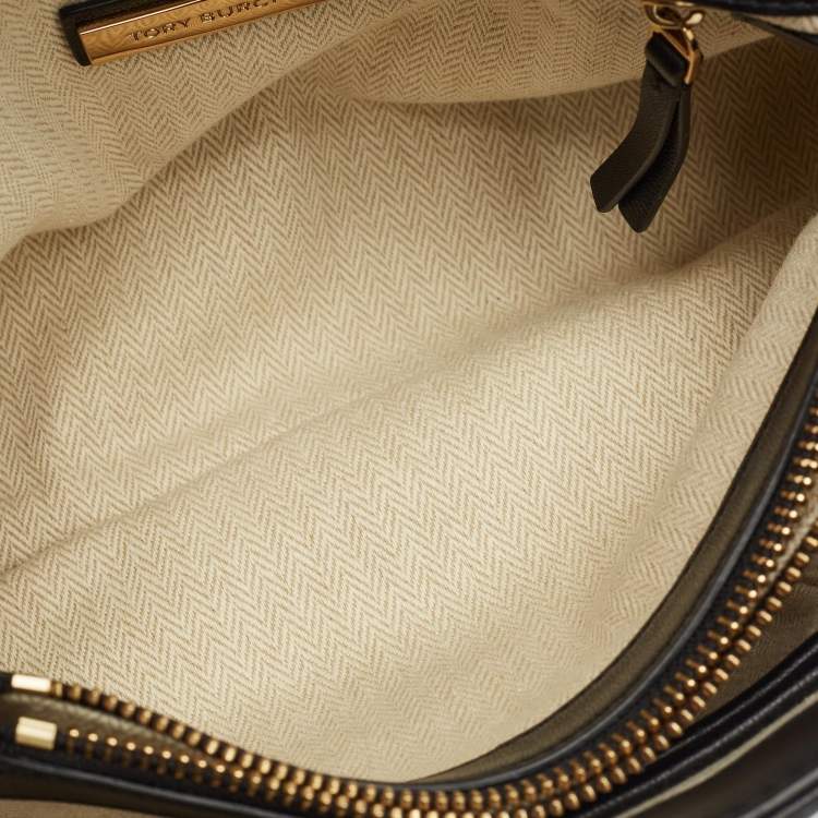 Pre Owned Tory Burch Black Quilted Leather Kira Shoulder Bag