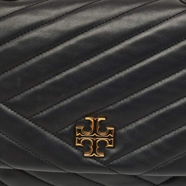 Pre Owned Tory Burch Black Quilted Leather Kira Shoulder Bag