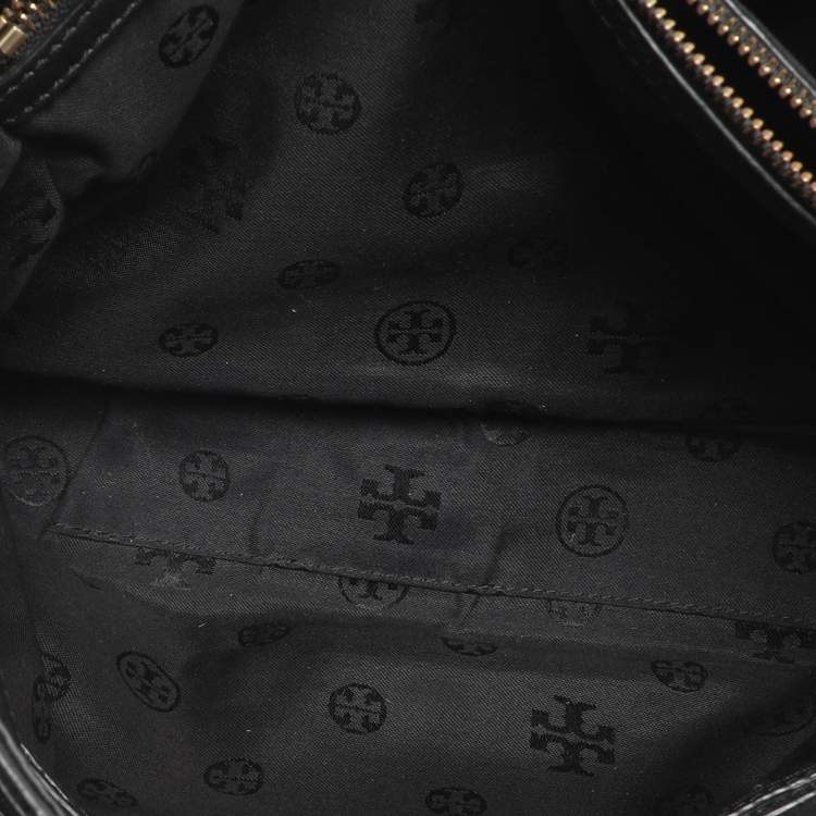 Pre Owned Tory Burch Black Quilted Leather Alexa Tote