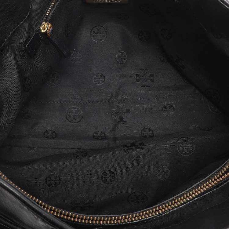 Pre Owned Tory Burch Black Quilted Leather Alexa Tote