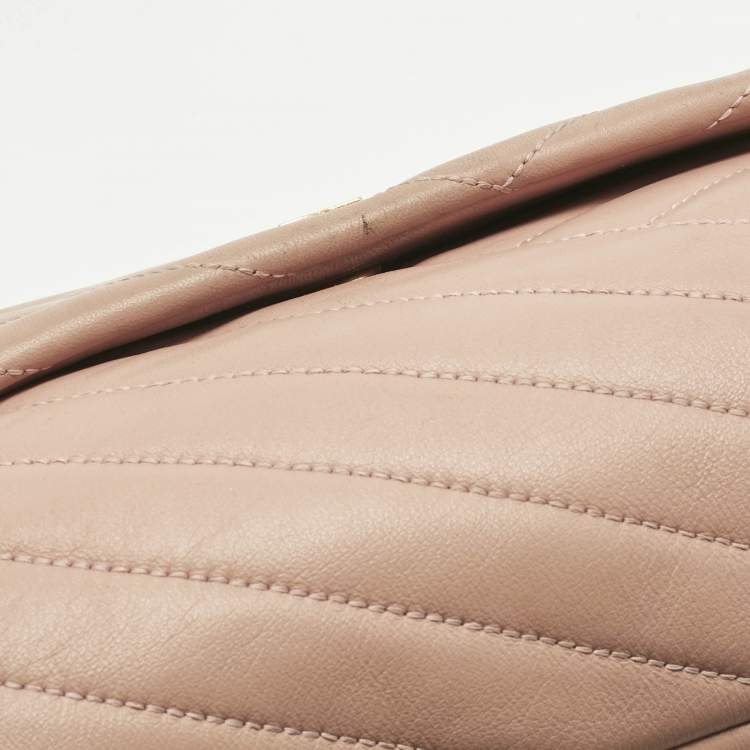 Pre Owned Tory Burch Pink Quilted Leather Kira Shoulder Bag