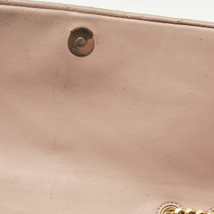 Pre Owned Tory Burch Pink Quilted Leather Kira Shoulder Bag