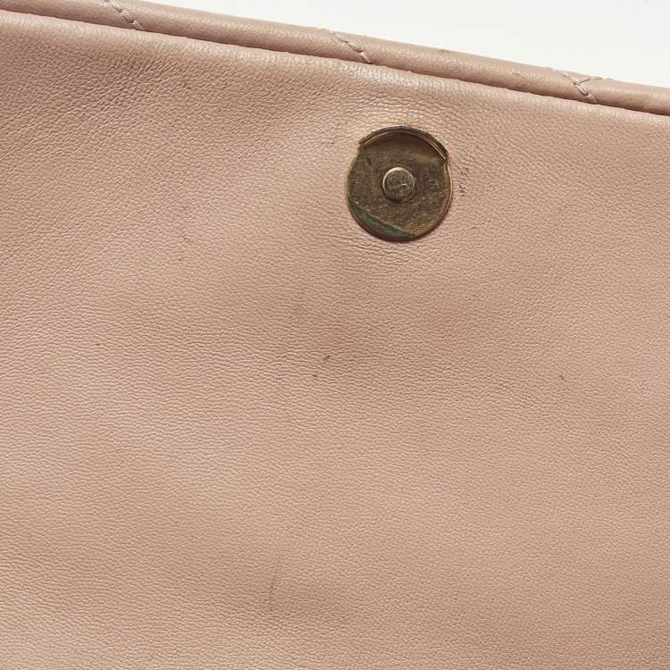 Pre Owned Tory Burch Pink Quilted Leather Kira Shoulder Bag