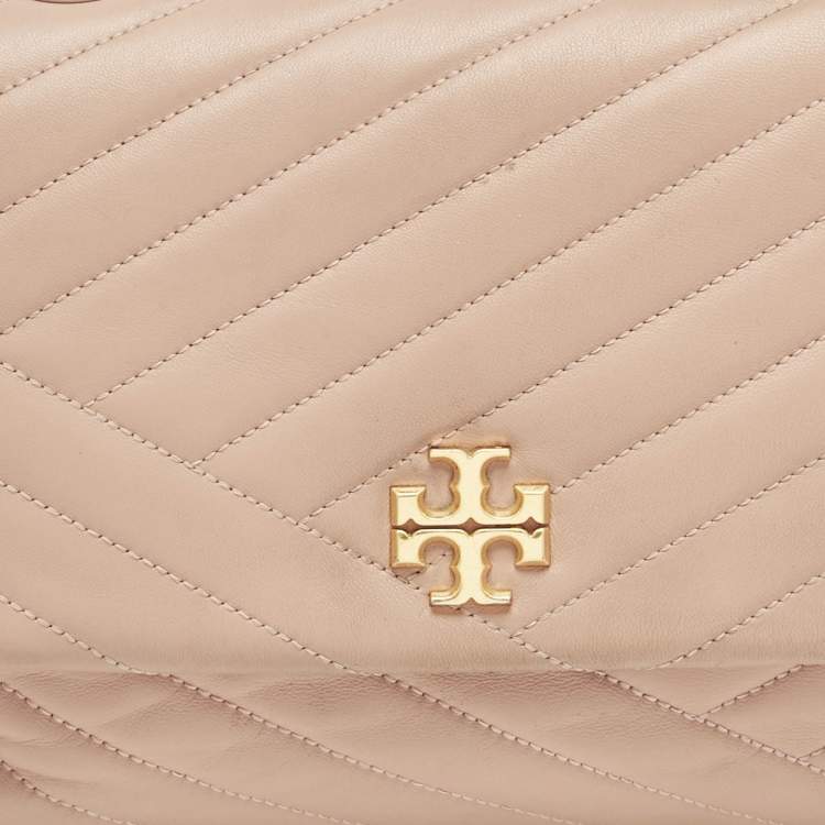 Pre Owned Tory Burch Pink Quilted Leather Kira Shoulder Bag