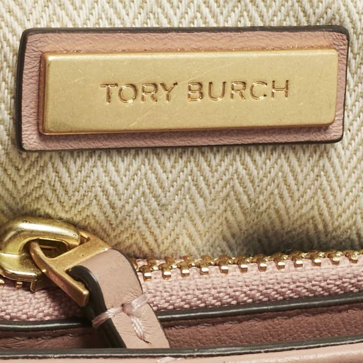 Pre Owned Tory Burch Pink Quilted Leather Kira Shoulder Bag