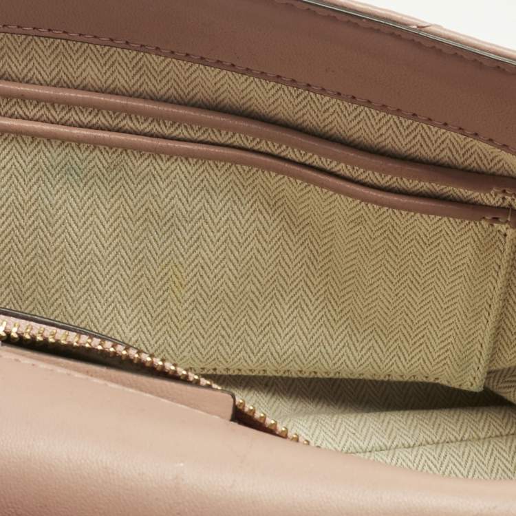 Pre Owned Tory Burch Pink Quilted Leather Kira Shoulder Bag