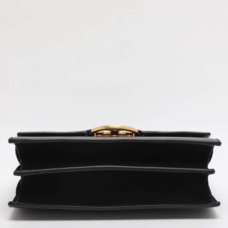 Pre Owned Tory Burch Black Leather and Suede Miller Shoulder Bag