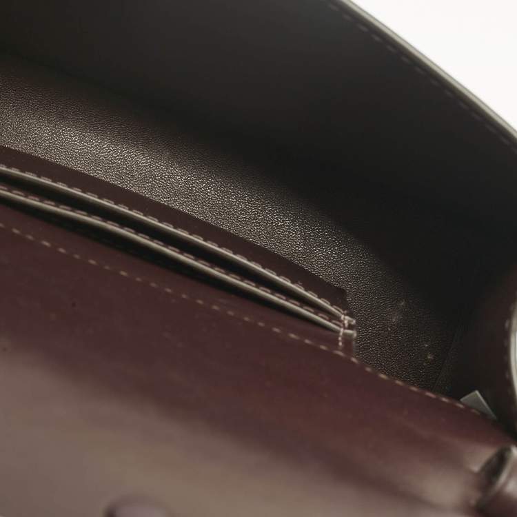 مملوكة مسبقًا Tory Burch Dark Burgundy Leather Mini Bon Bon Top Handle Bag