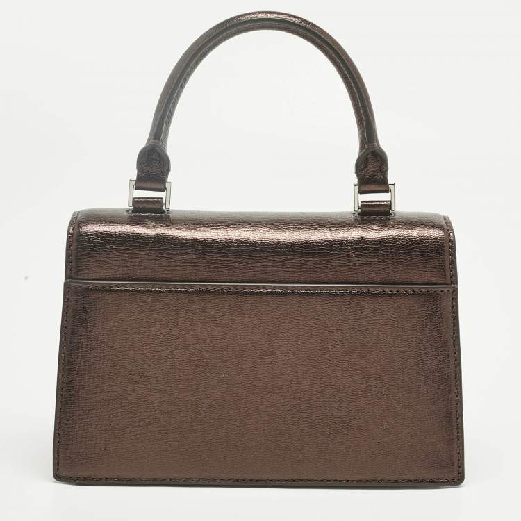 مملوكة مسبقًا Tory Burch Dark Burgundy Leather Mini Bon Bon Top Handle Bag