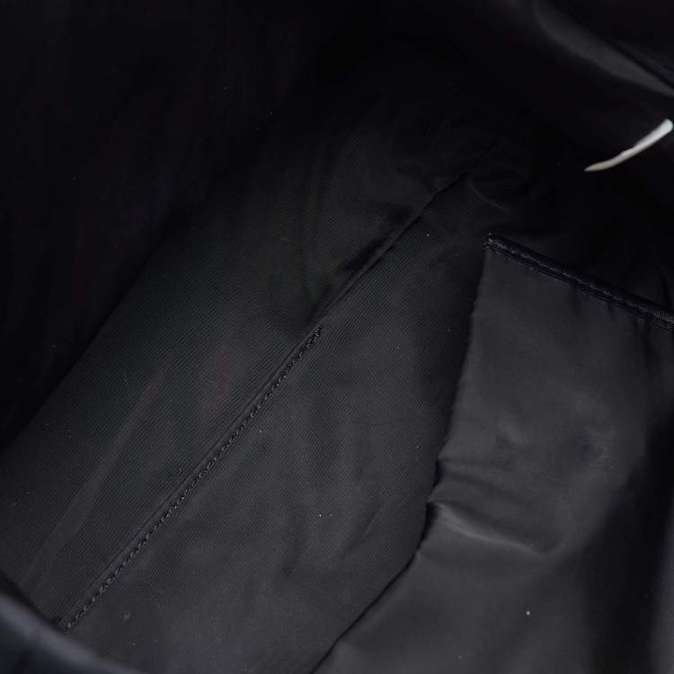 Pre Owned Tory Burch Black Nylon and Leather Ella Chain Tote