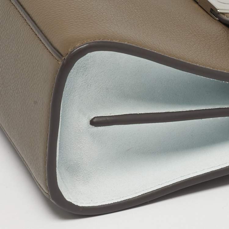 مملوكة مسبقًا Tory Burch Tricolor Leather and Suede Petite Lee Radziwill Double Top Handle Bag