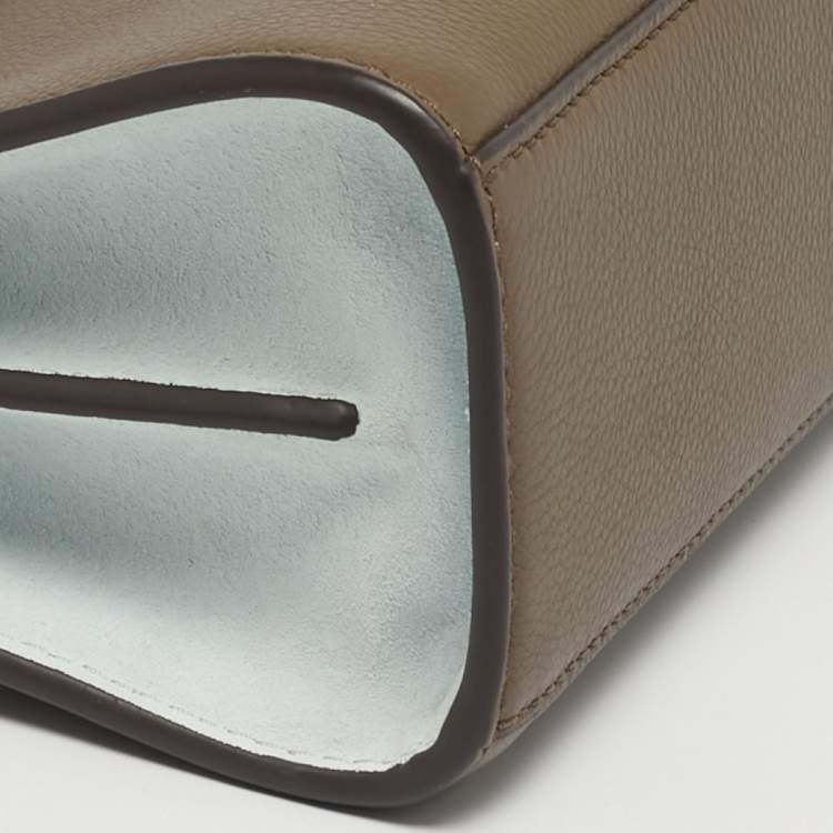 مملوكة مسبقًا Tory Burch Tricolor Leather and Suede Petite Lee Radziwill Double Top Handle Bag