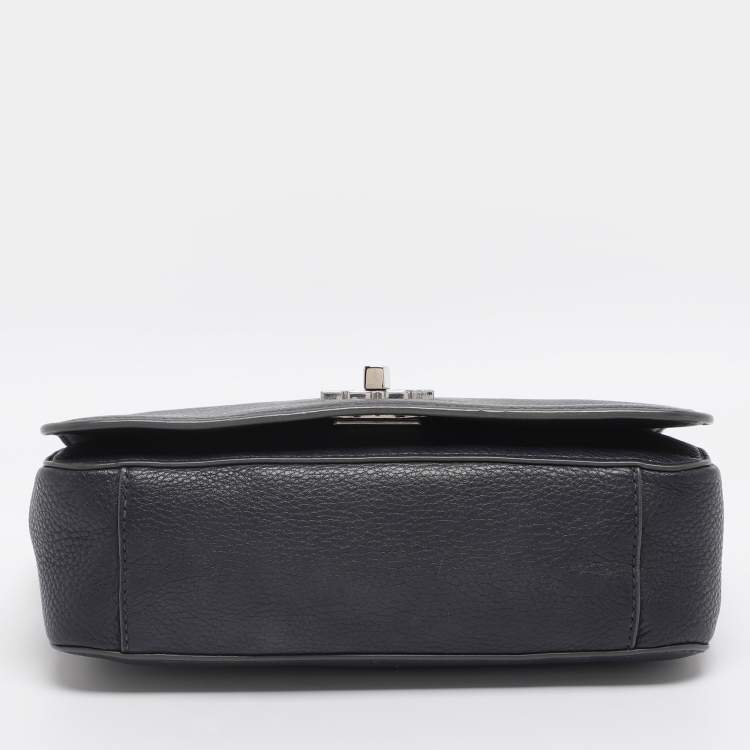 Pre Owned Tory Burch Mercer Blue Leather Shoulder Bag