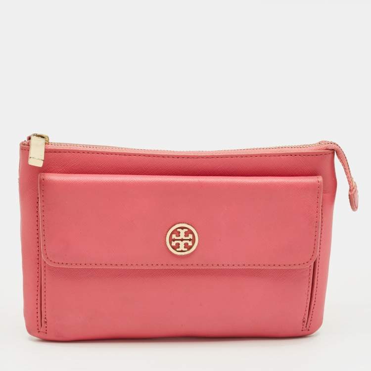 مملوكة مسبقًا Tory Burch Robinson Pink Leather Clutch