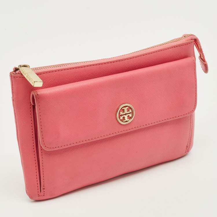 مملوكة مسبقًا Tory Burch Robinson Pink Leather Clutch