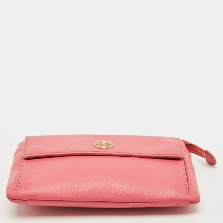 مملوكة مسبقًا Tory Burch Robinson Pink Leather Clutch