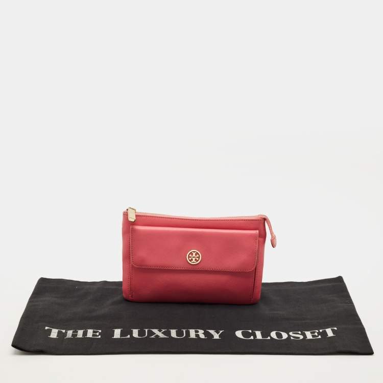 مملوكة مسبقًا Tory Burch Robinson Pink Leather Clutch
