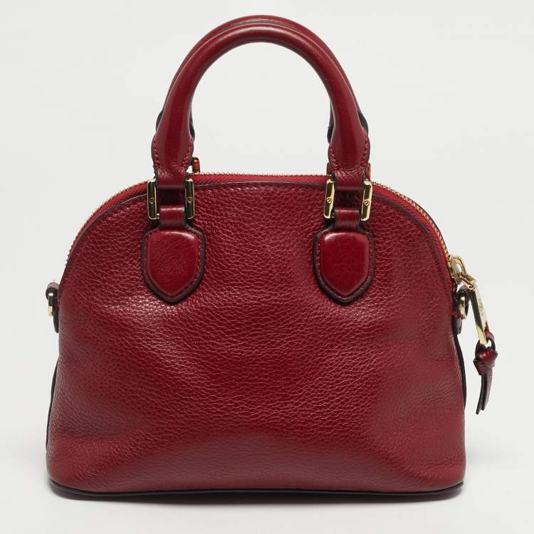 مملوكة مسبقًا Tory Burch Robinson Dome Red Leather Satchel
