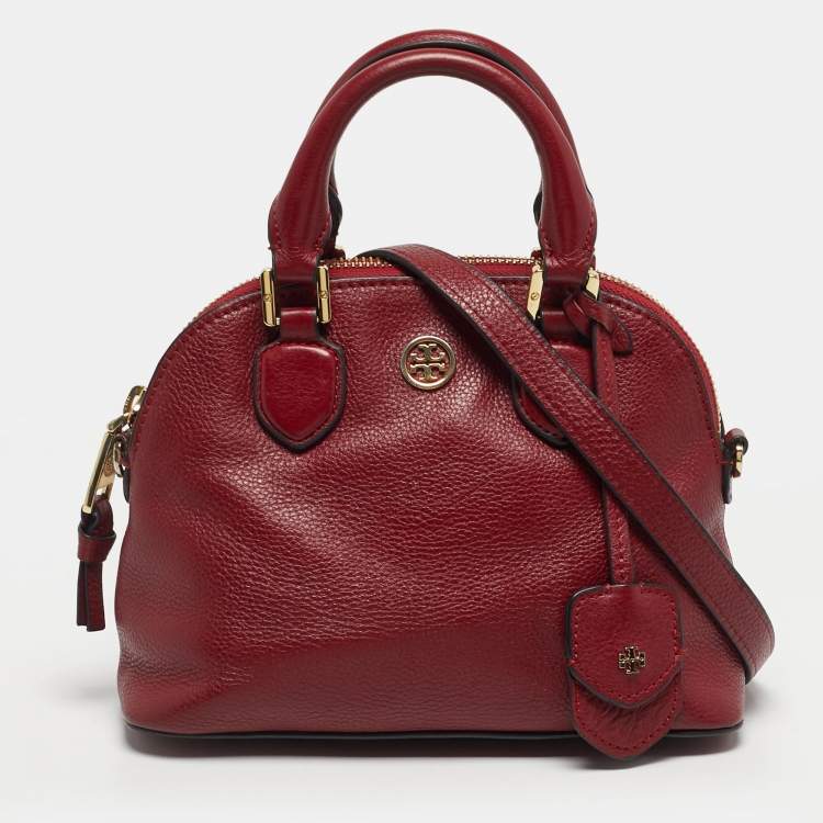 مملوكة مسبقًا Tory Burch Robinson Dome Red Leather Satchel