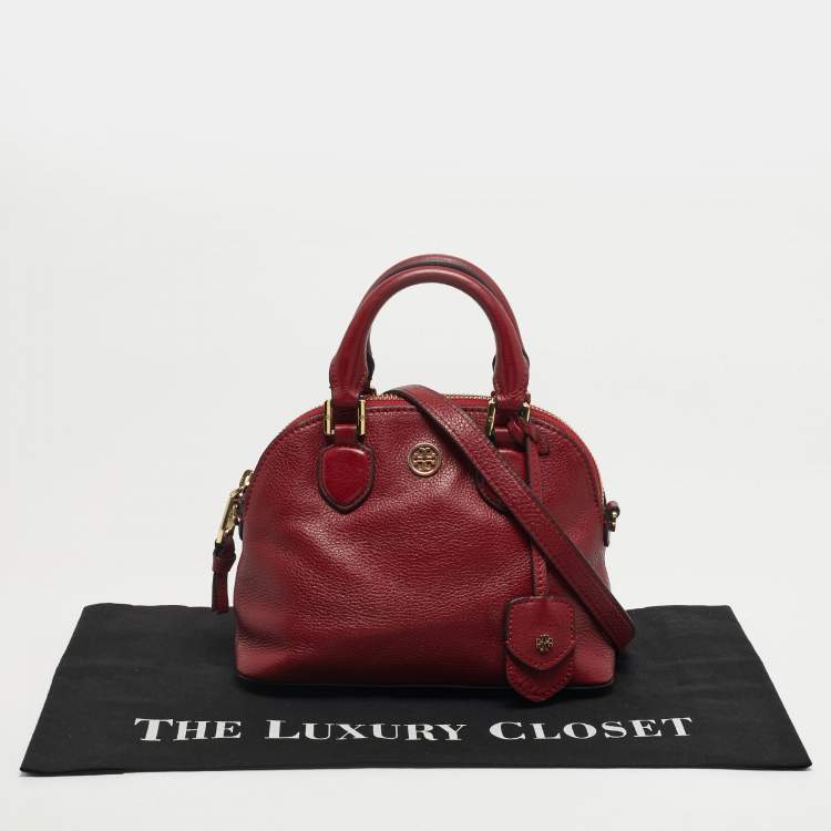 مملوكة مسبقًا Tory Burch Robinson Dome Red Leather Satchel