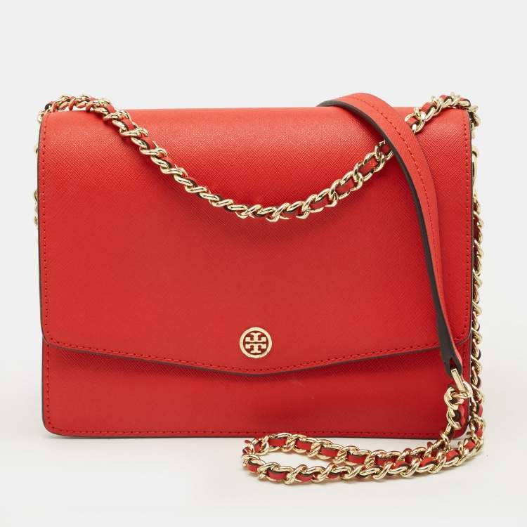 مملوكة مسبقًا Tory Burch Robinson Red Leather Convertible Shoulder Bag