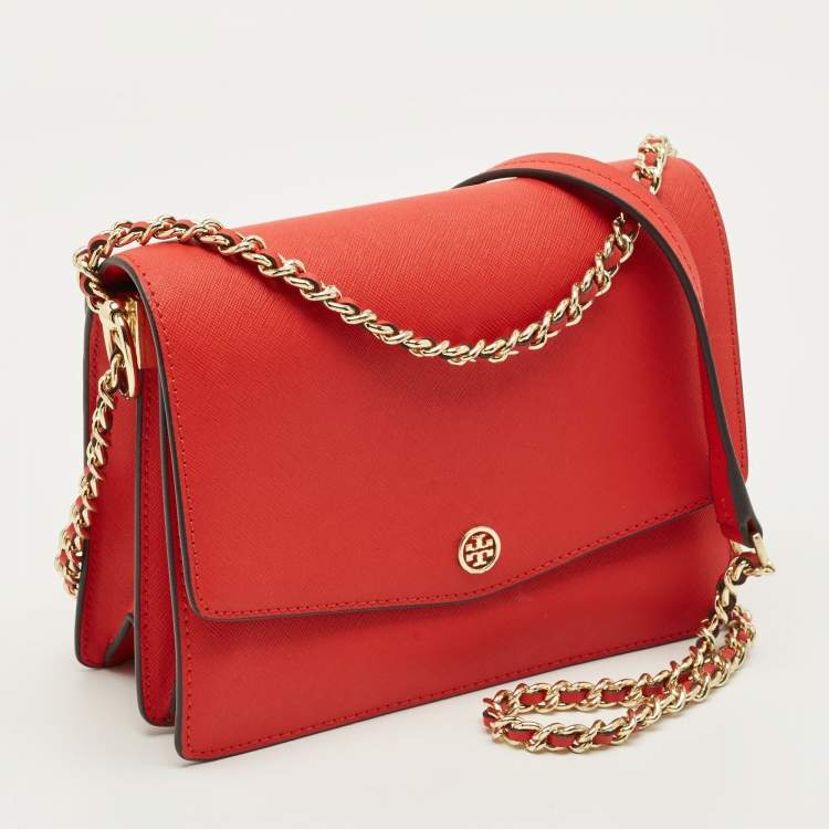 مملوكة مسبقًا Tory Burch Robinson Red Leather Convertible Shoulder Bag