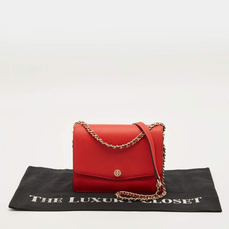 مملوكة مسبقًا Tory Burch Robinson Red Leather Convertible Shoulder Bag